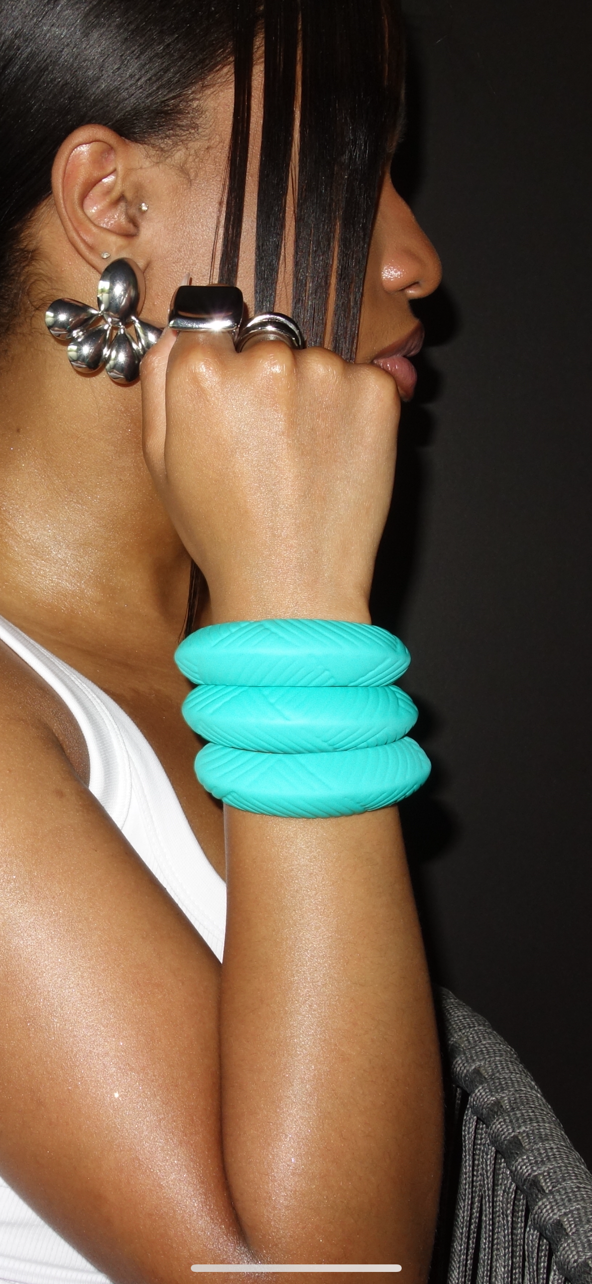Blue Acrylic Chucky Bracelet