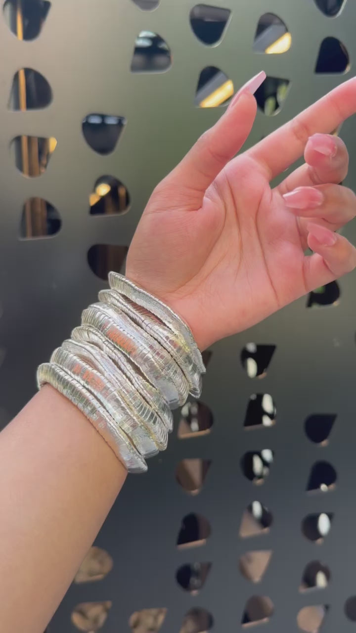 Demi Silver Elastic Bracelets